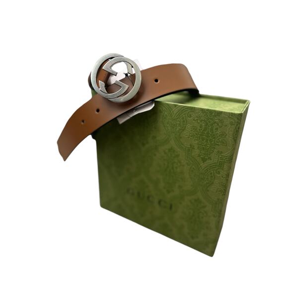 Gucci Men Interlocking GG Logo Brown Belt 85/34 main image 3